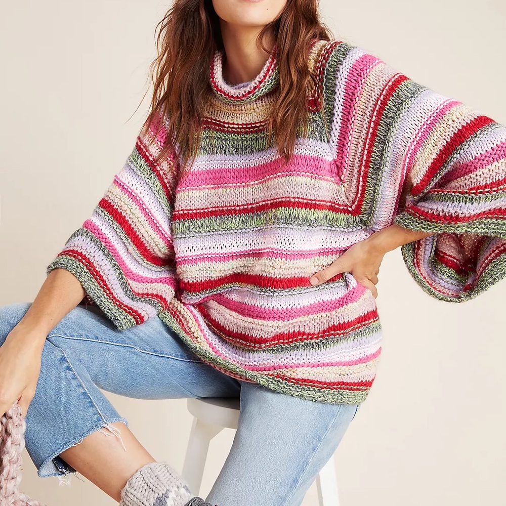 Anthropologie Candice Bell-Sleeved Sweater